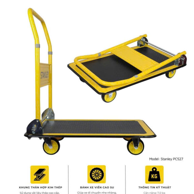 Xe Đẩy Hàng 4 Bánh Gấp Gọn Stanley PC527, Tải Trọng 150kg