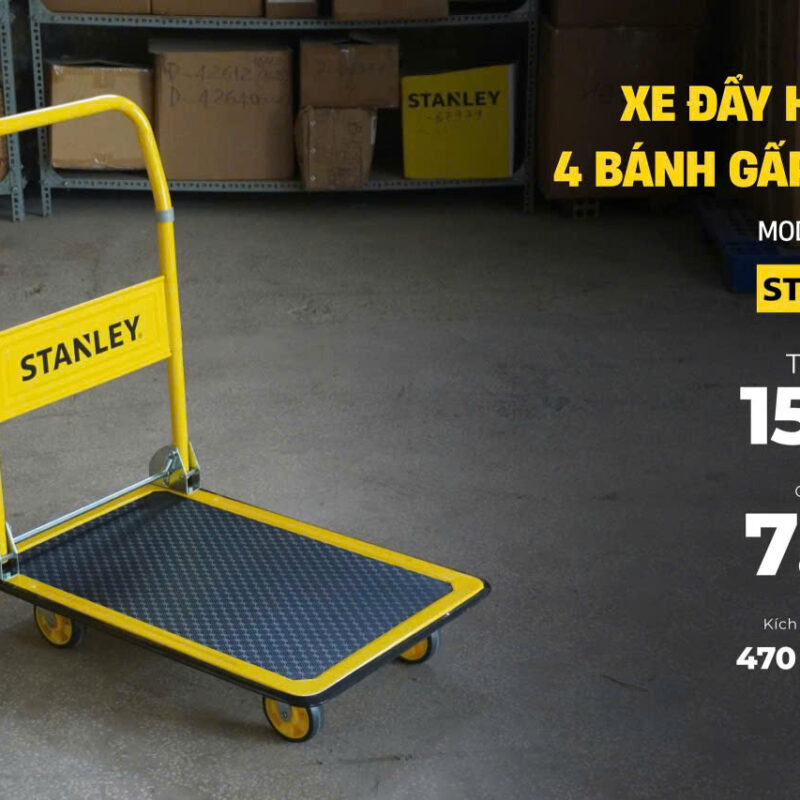 Xe Đẩy Hàng 4 Bánh Gấp Gọn Stanley PC527, Tải Trọng 150kg