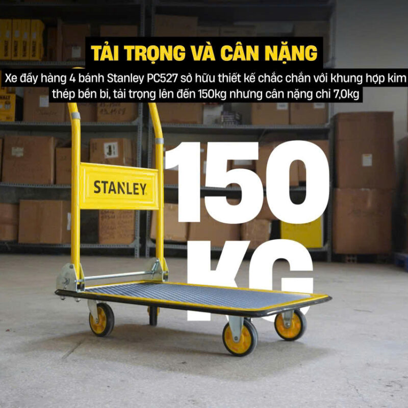 Xe Đẩy Hàng 4 Bánh Gấp Gọn Stanley PC527, Tải Trọng 150kg
